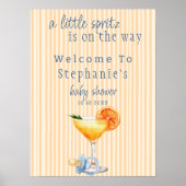 Aperol Spritz Blue Orange Citrus Boy Baby Shower Poster (Vorne)
