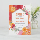 aperol Spritz Brautdusche Einladungen (Stehend Vorderseite)
