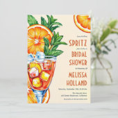 aperol Spritz Brautdusche Einladungen (Stehend Vorderseite)