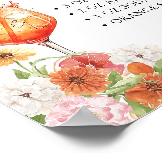 Aperol Spritz Brautparty Bar Sign Poster (Ecke)