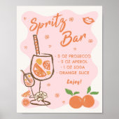 Aperol Spritz Brautparty Bar Sign Poster (Vorne)