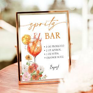 Aperol Spritz Brautparty Bar Sign Poster
