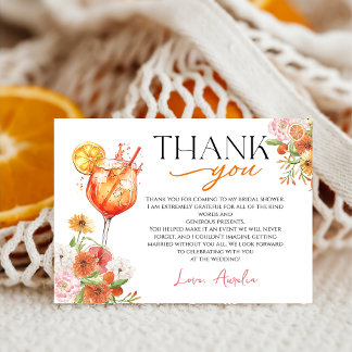 Aperol Spritz Brautparty Danke, Card Dankeskarte