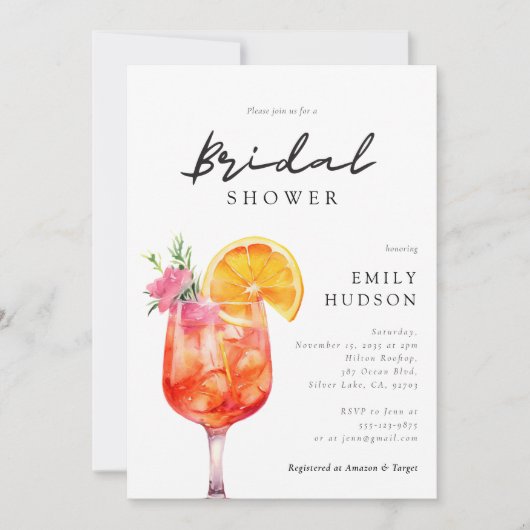 Aperol Spritz Brautparty Einladung (Vorderseite)