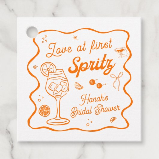 Aperol Spritz Brautparty Geschenkanhänger (Vorderseite)