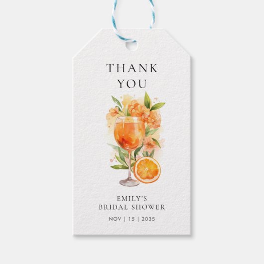 Aperol Spritz Brautparty Geschenkanhänger (Vorderseite)