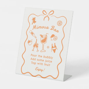 Aperol Spritz Brautparty Mimosa Bar Sockelschild