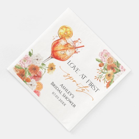 Aperol Spritz Brautparty Napkin Serviette (Ecke)
