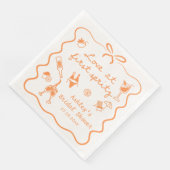 Aperol Spritz Brautparty Napkin Serviette (Ecke)