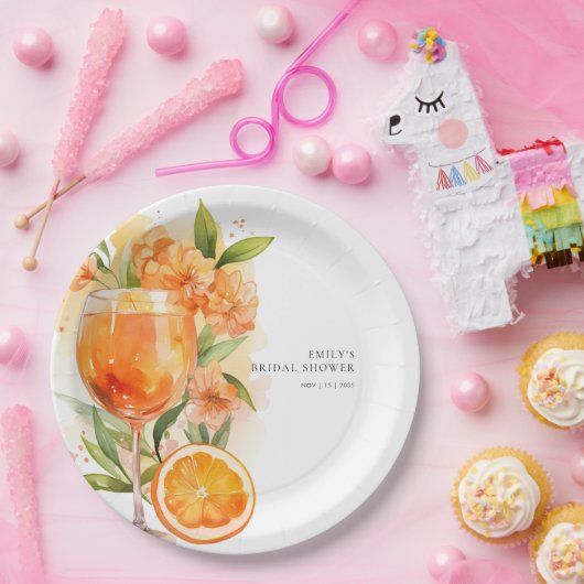 Aperol Spritz Brautparty Pappteller (Party)