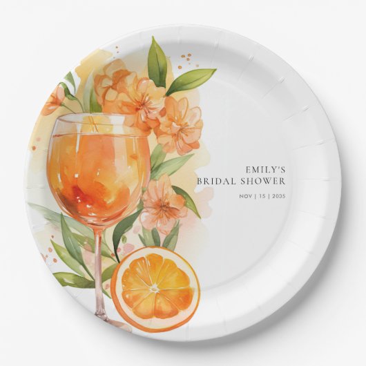 Aperol Spritz Brautparty Pappteller (Vorderseite)