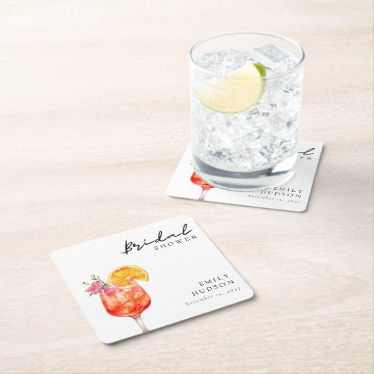 Aperol Spritz Brautparty Rechteckiger Pappuntersetzer (Vor Ort)