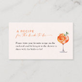Aperol Spritz Brautparty Rezept Card Begleitkarte (Vorderseite)