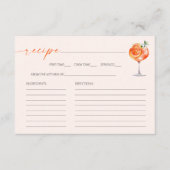 Aperol Spritz Brautparty Rezept Card Begleitkarte (Vorderseite)