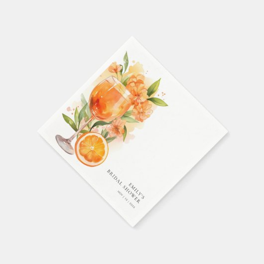 Aperol Spritz Brautparty Serviette (Ecke)