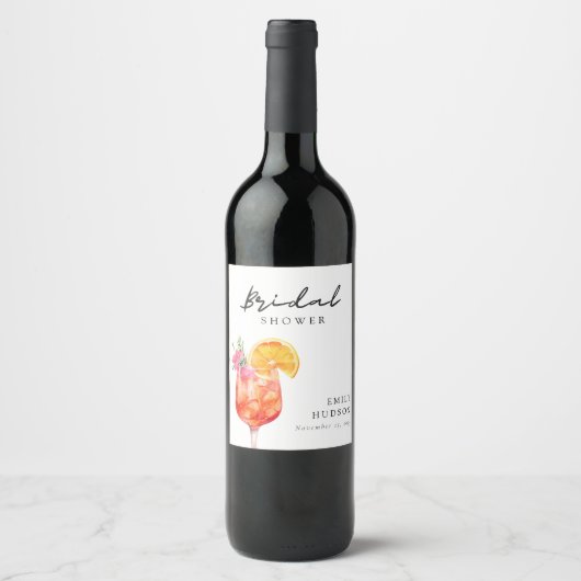 Aperol Spritz Brautparty Weinetikett (Vorderseite)