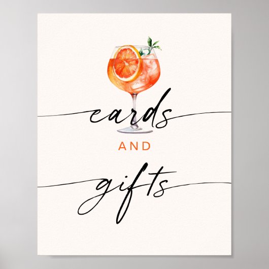 Aperol Spritz Cards & Gifts Brautparty Poster (Vorne)