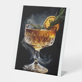 Aperol Spritz Cocktail auf dunklem Hintergrund Sockelschild