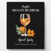 Aperol Spritz Cocktail Bar Drink Sign Fotoplatte (Vorderseite)