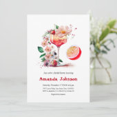 Aperol Spritz Cocktail Citrus Orange Brautparty Einladung (Stehend Vorderseite)