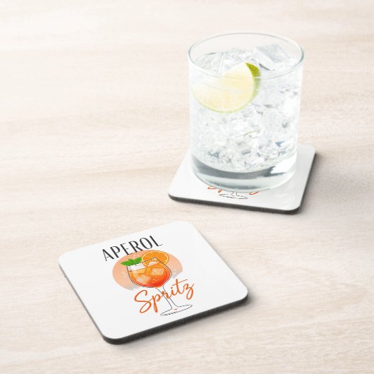 Aperol Spritz Cocktail Design Getränkeuntersetzer (Rechte Seite)