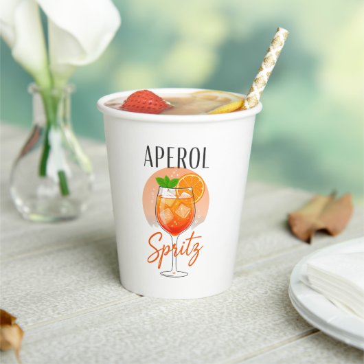 Aperol Spritz Cocktail Design Pappbecher (In Situ)