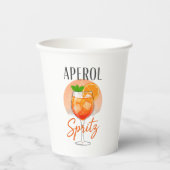Aperol Spritz Cocktail Design Pappbecher (Vorderseite)