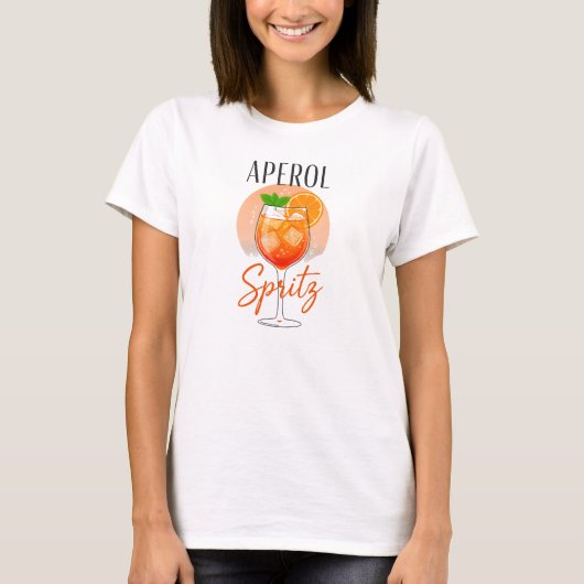 Aperol Spritz Cocktail Design T-Shirt (Vorderseite)