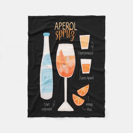 Aperol Spritz Cocktail Fleecedecke (Vorderseite)