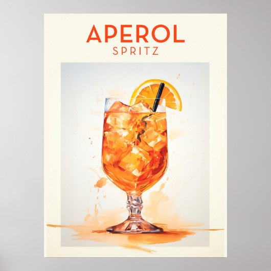 Aperol Spritz Cocktail Retro Poster (Vorne)