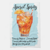 Aperol Spritz Cocktail Rezept Geschirrtuch (Vertikal)