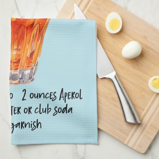 Aperol Spritz Cocktail Rezept Geschirrtuch (Viertel Falte)