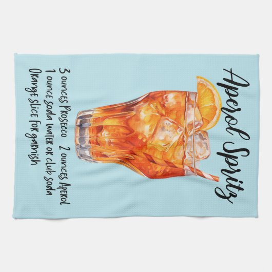 Aperol Spritz Cocktail Rezept Geschirrtuch (Horizontal)