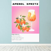 Aperol Spritz Cocktail Rezept Orange Blume Markt Leinwanddruck (Insitu (Holzboden))