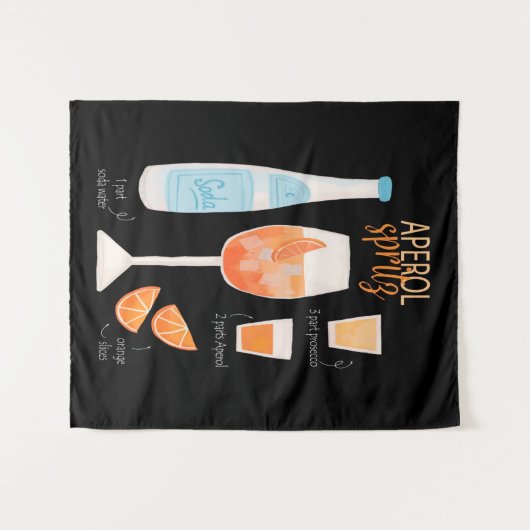 Aperol Spritz Cocktail Wandteppich (Vorderseite (Horizontal))