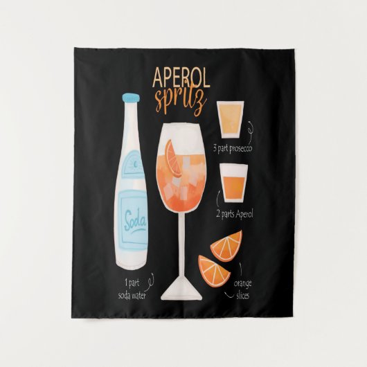 Aperol Spritz Cocktail Wandteppich (Vorderseite)