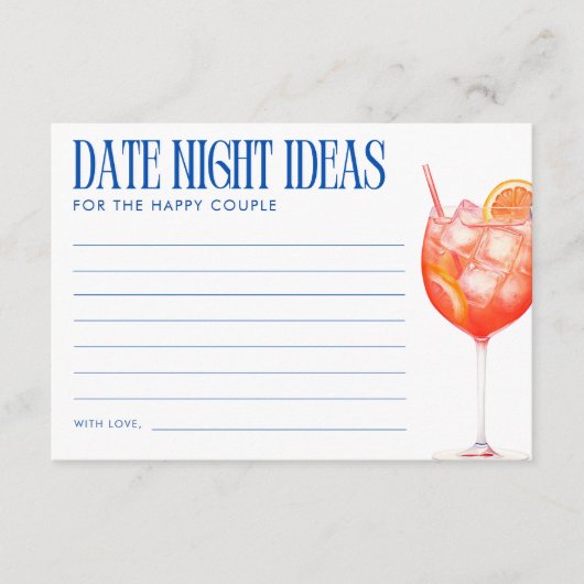 Aperol Spritz Date Night Ideas Begleitkarte (Vorderseite)