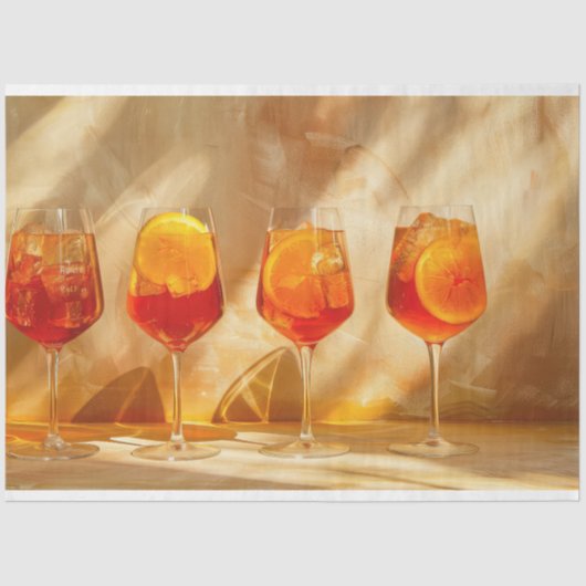 Aperol Spritz Drink Glasses Italien Foto Pattern Seidenpapier (Vorderseite)