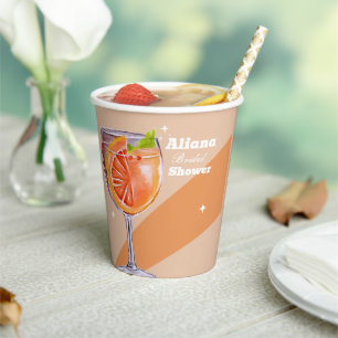 Aperol Spritz Floral Brautparty-Papierbecher Pappbecher