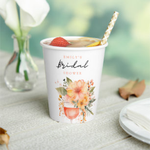 Aperol Spritz Floral Brautparty Pappbecher