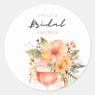 Aperol Spritz Floral Brautparty Runder Aufkleber