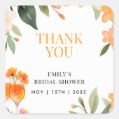 Aperol Spritz Floral Brautparty Sticker (Vorderseite)