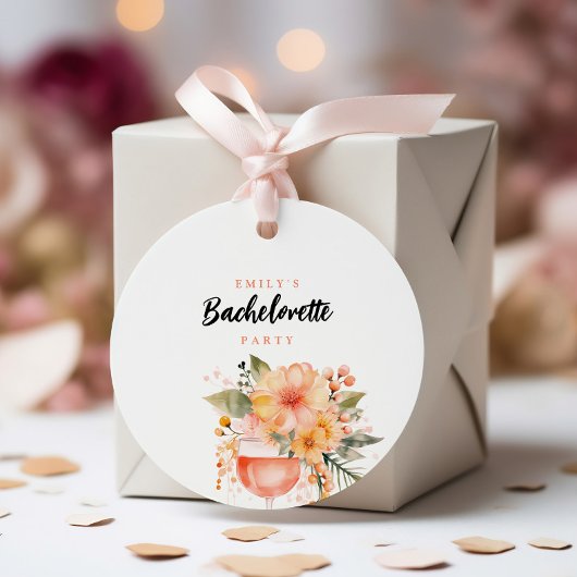 Aperol Spritz Floral Junggeselinnen-Abschied Geschenkanhänger