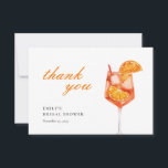Aperol Spritz Floral Watercolor Brautparty Dankeskarte<br><div class="desc">Aperol Spritz Floral Watercolor Brautparty Dankeschön Karte</div>