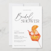Aperol Spritz Floral Watercolor Brautparty Einladung (Vorderseite)