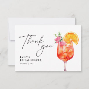 Aperol Spritz Florale Hochzeitsfeier Dankeskarte