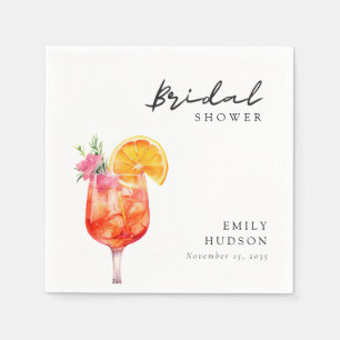 Aperol Spritz Florale Hochzeitsparty Serviette