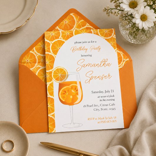 Aperol Spritz Geburtstagsparty-Einladung Einladung