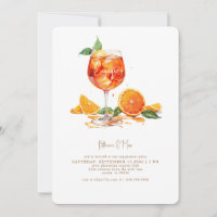 Aperol Spritz Gold Text Engagement Party