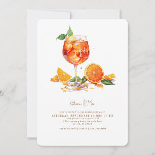 Aperol Spritz Gold Text Engagement Party Einladung